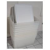 LLS - Clear Plastic Storage Totes - 23 in L x 15 in W x 12 in H - 10 Pack