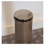 LLR - Glass Top Chrome Side Table - (Chip on Rim)
