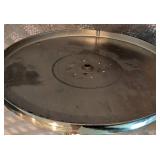 LLR - Glass Top Chrome Side Table - (Chip on Rim)