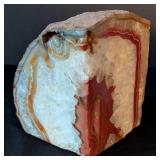 LLR - Agate Geode Bookends - Red & Orange Banding with Crystal Interiors (Pair)