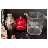 LB - Vintage Barware Lot: Moet Petite Liqueur Pitcher, Mumm Stopper, 3 Pkg Oggi Wood Picks