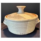 K - Signed Stoneware Pottery Bowl with Lid