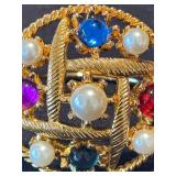 K - Four Napkin Rings - Bedazzled Gold-Tone