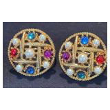 K - Four Napkin Rings - Bedazzled Gold-Tone