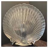 LR - Glass Platters - Scallop Shell Pattern & Lavender Leaf Center Plate