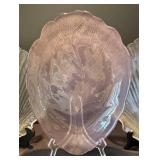LR - Glass Platters - Scallop Shell Pattern & Lavender Leaf Center Plate