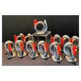 K - Set of 12 Ceramic Turkey Napkin Rings