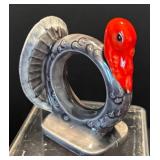 K - Set of 12 Ceramic Turkey Napkin Rings