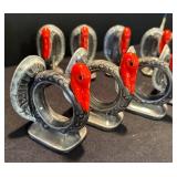 K - Set of 12 Ceramic Turkey Napkin Rings