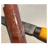 K - Vintage Knife Trio - 3 Knives with Leather & Wood Sheaths
