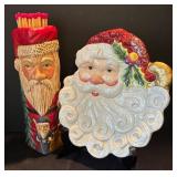 P - Fitz & Floyd Santa Essentials Plate & Match Holder