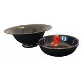 P - Two Bold Black Serving Bowls