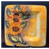 P - Orvieto Hand-Painted Sunflower Plates & Grapevine Decor
