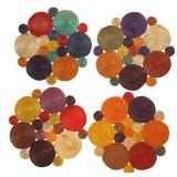 P - Natural Woven Placemats & Napkin Rings Set