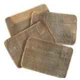 P - Natural Woven Placemats & Napkin Rings Set