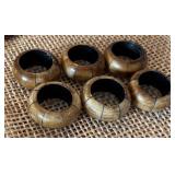 P - Natural Woven Placemats & Napkin Rings Set