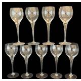 P - Tulip Style Stemware - 9 Glasses