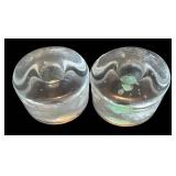 P - Crystal and Clear Glass Candle Holders Set - Candlesticks, Rosette-Edge & Round Tealight Holders