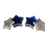 K - Two Star-Shaped Silver-Plated Velvet Lined Jewelry Boxes