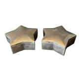 K - Two Star-Shaped Silver-Plated Velvet Lined Jewelry Boxes