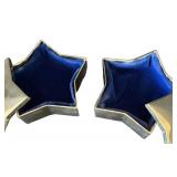K - Two Star-Shaped Silver-Plated Velvet Lined Jewelry Boxes
