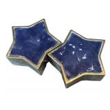 K - Two Star-Shaped Silver-Plated Velvet Lined Jewelry Boxes