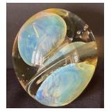 K - Stunning Signed Art Glass Paperweight