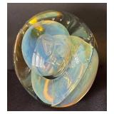 K - Stunning Signed Art Glass Paperweight