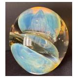 K - Stunning Signed Art Glass Paperweight
