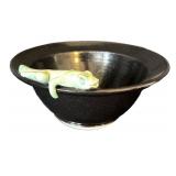 K - Gecko Accent Condiment Dish with Green Glaze Spoon