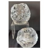 K - Two Kosta Boda Snowball Candleholders