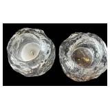K - Two Kosta Boda Snowball Candleholders
