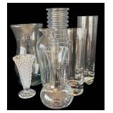 P - Collection of Crystal & Clear Glass Vases
