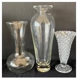 P - Collection of Crystal & Clear Glass Vases