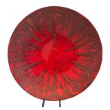 E - Red Round Platter - Decorative Centerpiece