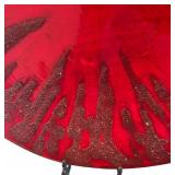 E - Red Round Platter - Decorative Centerpiece