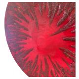 E - Red Round Platter - Decorative Centerpiece