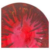 E - Red Round Platter - Decorative Centerpiece