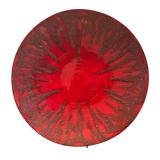 E - Red Round Platter - Decorative Centerpiece