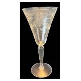 P - Vintage Etched Stemware Glasses - Set of 4