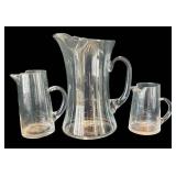 P - Trio of Clear Glass Pitchers