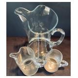 P - Trio of Clear Glass Pitchers
