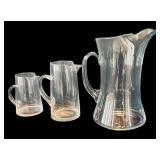 P - Trio of Clear Glass Pitchers