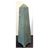 P - Two Marble Obelisks - Speckled Green & Gray