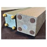 P - Two Marble Obelisks - Speckled Green & Gray