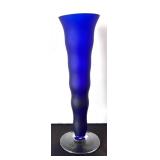P - Zodax Frosted Cobalt Blue Glass Vase