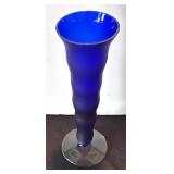 P - Zodax Frosted Cobalt Blue Glass Vase