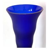P - Zodax Frosted Cobalt Blue Glass Vase