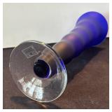 P - Zodax Frosted Cobalt Blue Glass Vase
