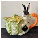 K - Vintage Fitz & Floyd Kensington Rabbit Teapot